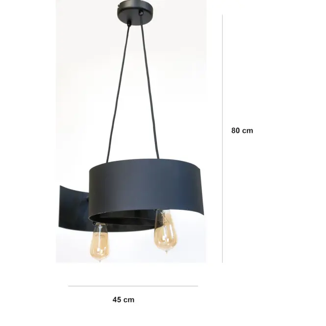 Závesné svietidlo Twist 2706/Z-B-2 čierne Lw2,3