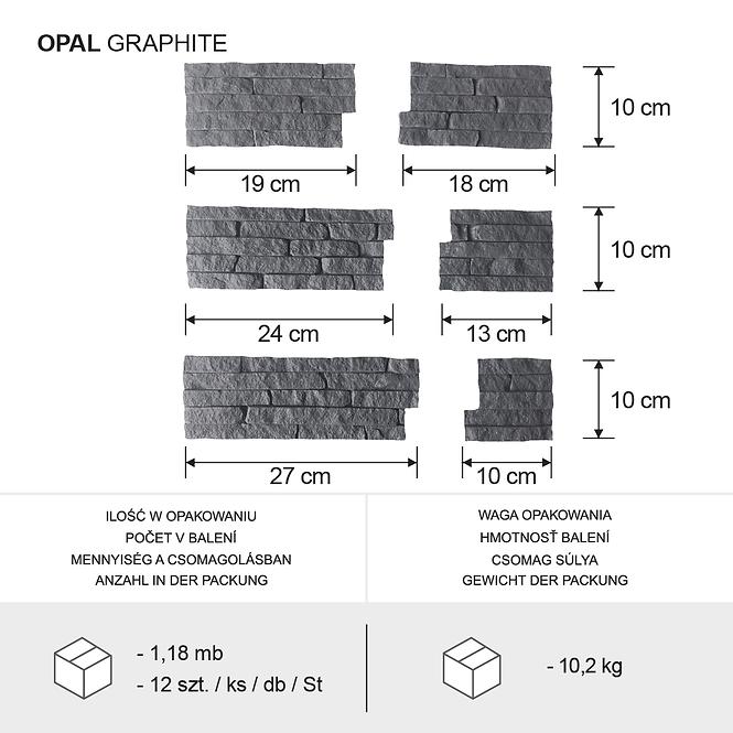 Betónový Obkladový Kameň Opal Grafitová Rohový,2