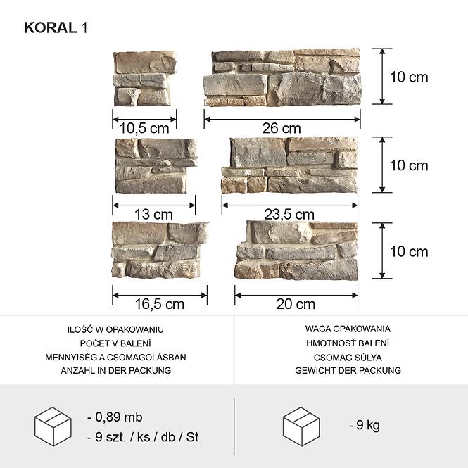 Betónový Obkladový Kameň Koral Rohový