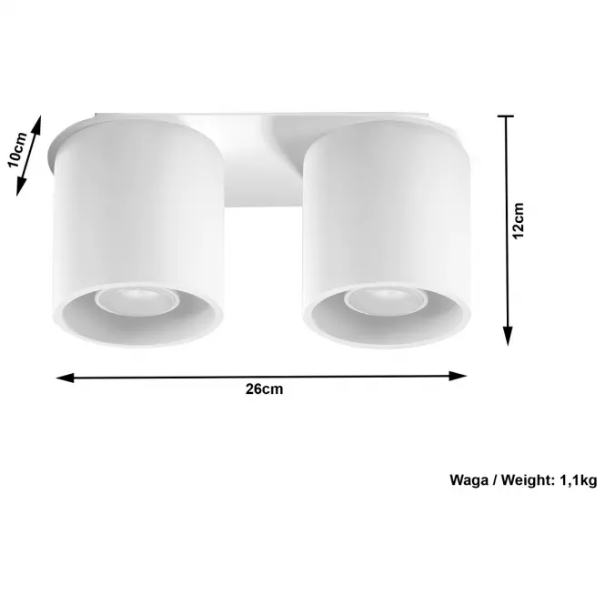 Stropná Lampa Orlando 2 WHITE A-056