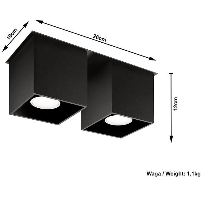 Stropná Lampa Dallas 2 BLACK A-063