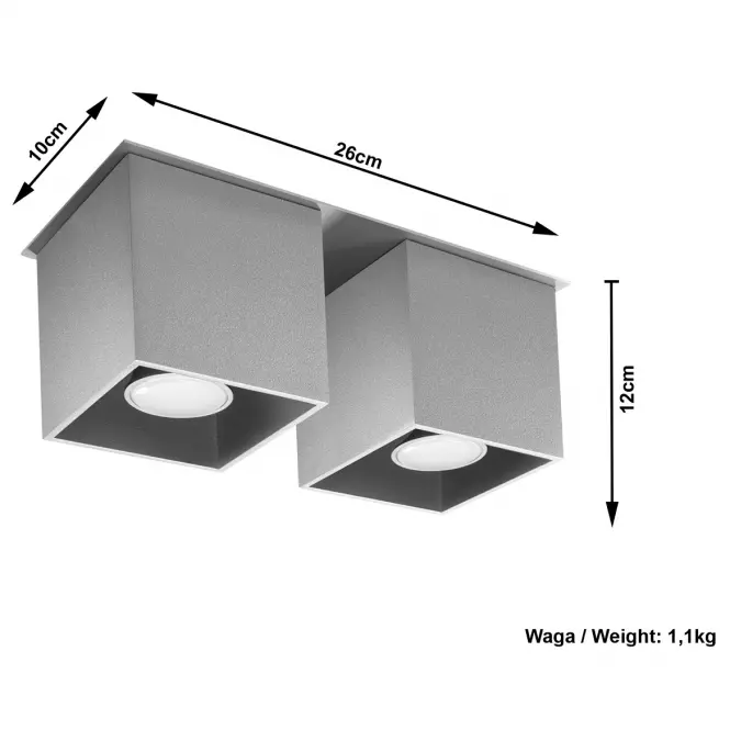 Stropná Lampa Dallas 2 GREY A-064