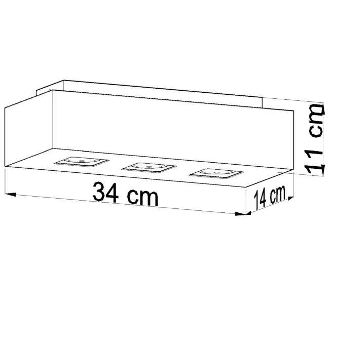 Stropná Lampa Atlanta 3 BLACK A-072,4