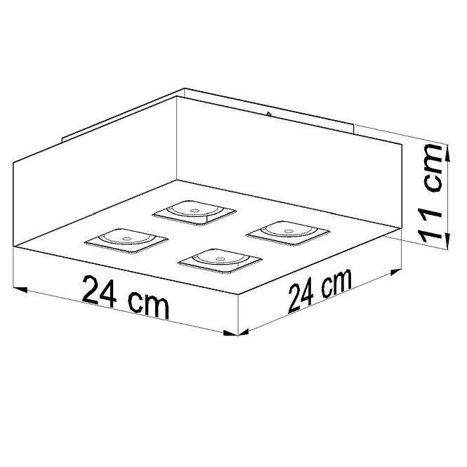 Stropná Lampa Atlanta 4 BLACK A-073