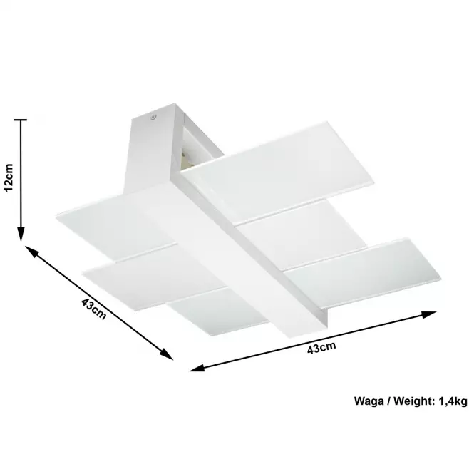Stropná Lampa Luizjana 1 WHITE A-07