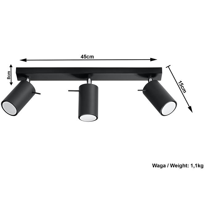 Stropná Lampa Oregon 3 BLACK A-093,4