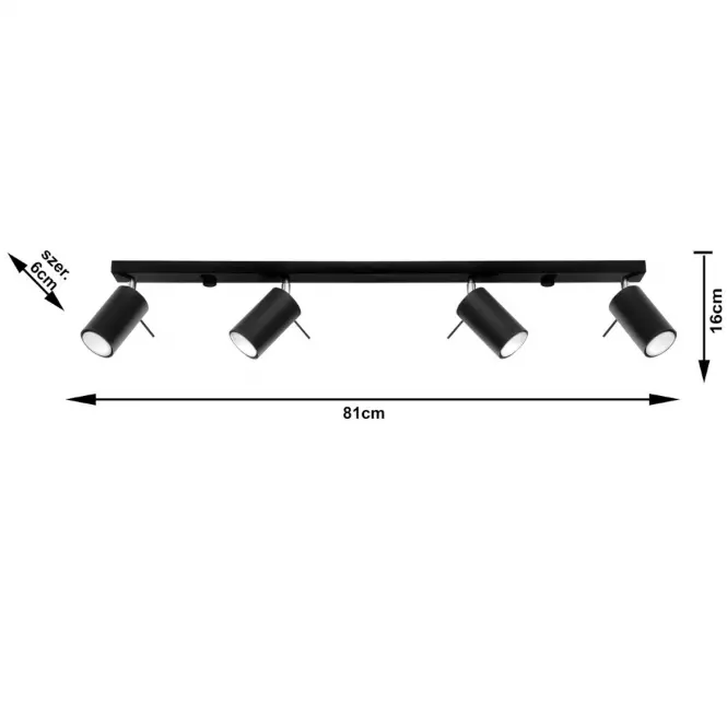 Stropná Lampa Oregon 4L BLACK A-332