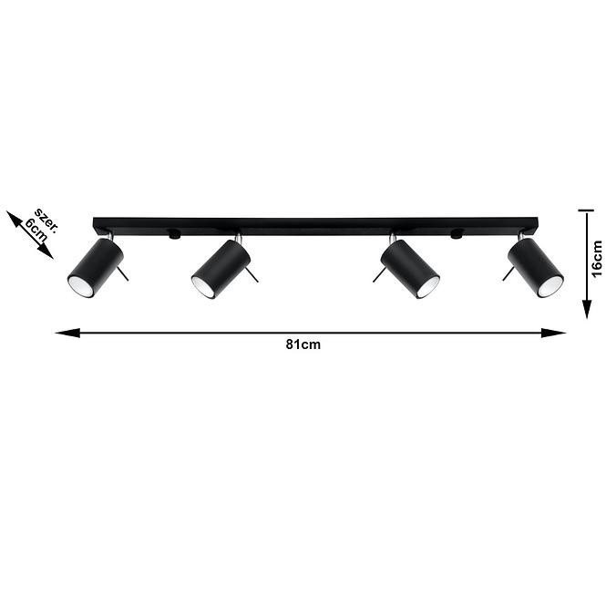 Stropná Lampa Oregon 4L BLACK A-332