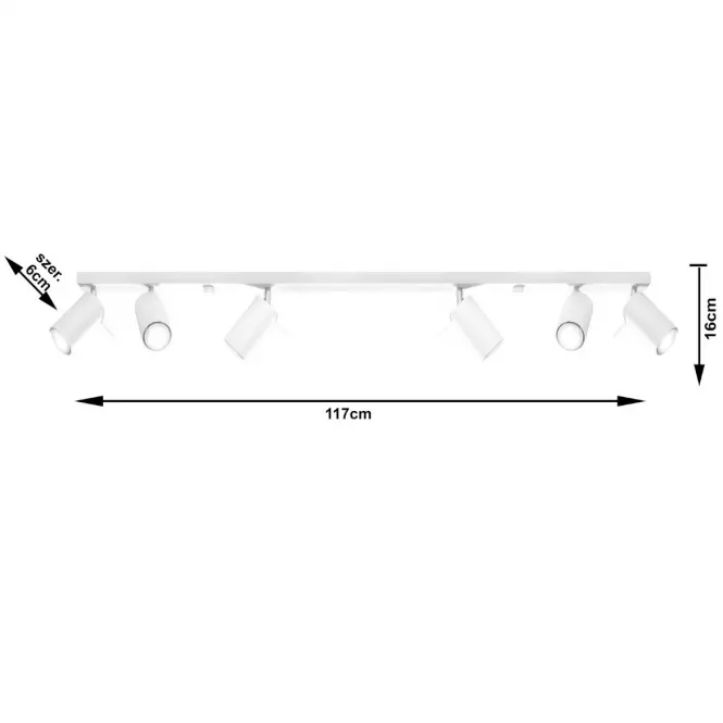 Stropná Lampa Oregon 6L WHITE A-333