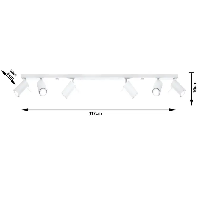 Stropná Lampa Oregon 6L WHITE A-333,5