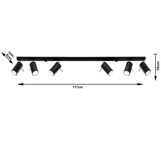 Stropná Lampa Oregon 6L BLACK A-334