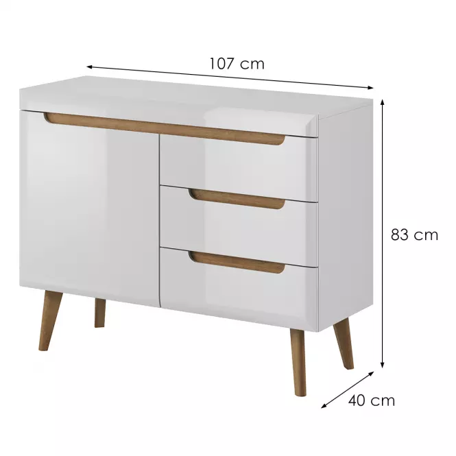 Komoda NORDI NKSZ107 biela,3
