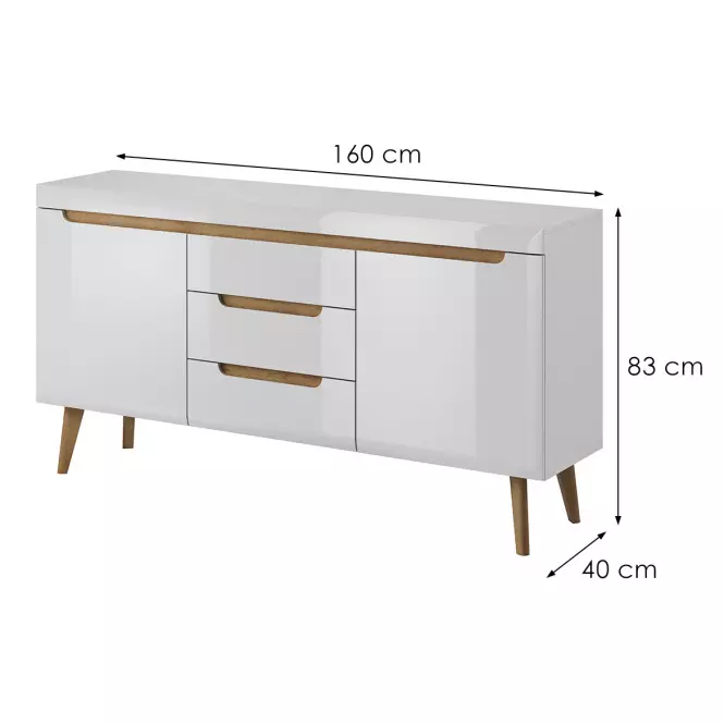Komoda NORDI NKSZ160 biela