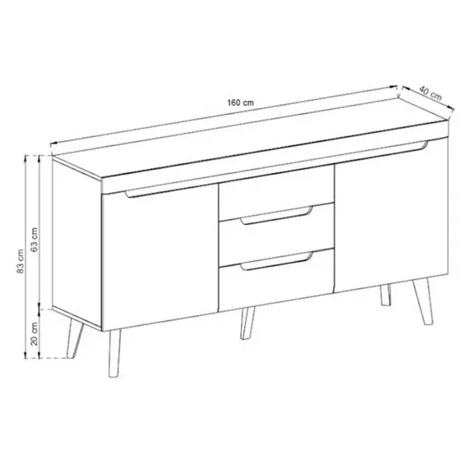 Komoda NORDI NKSZ160 biela