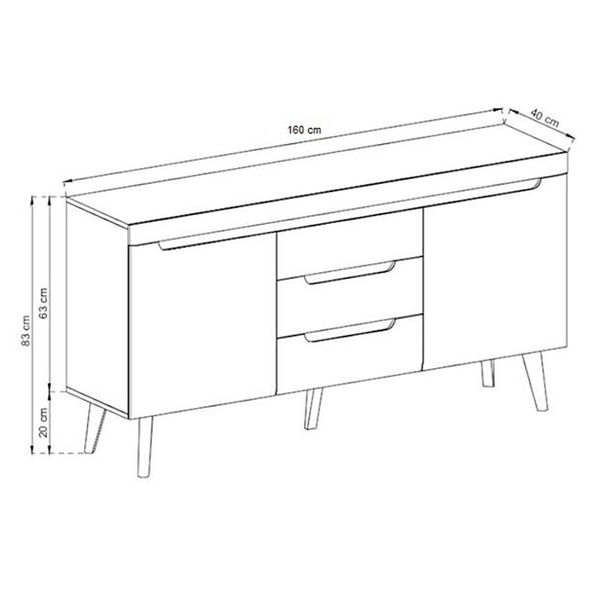 Komoda NORDI NKSZ160 biela