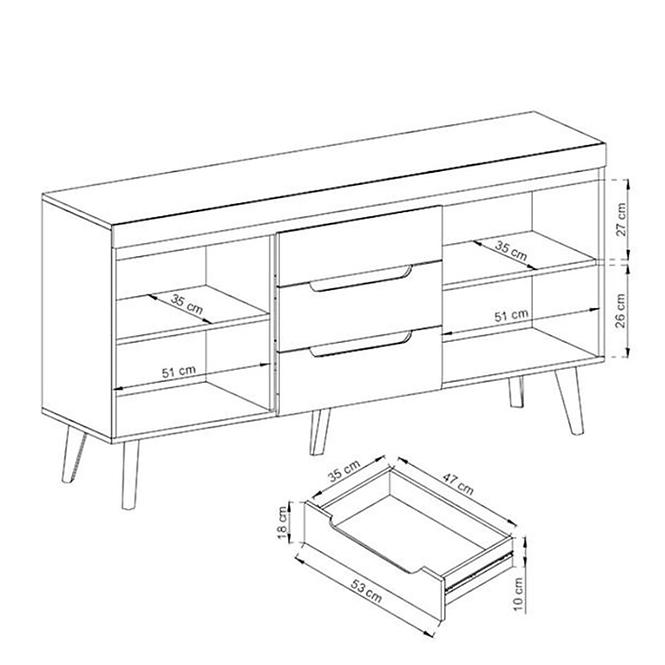 Komoda NORDI NKSZ160 biela