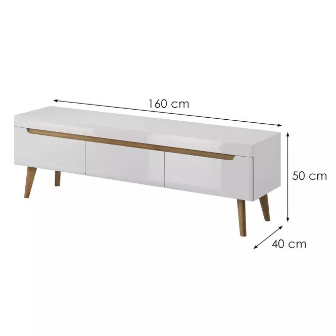 TV stolík NORDI 160 biela