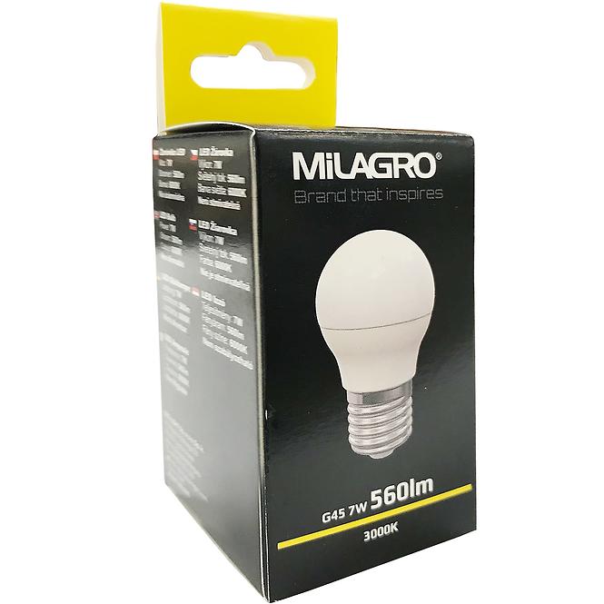 LED žiarovka glob 7W E27 3000K 398 Milagro