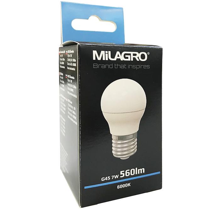 LED žiarovka glob 7W E27 6000K 399 Milagro