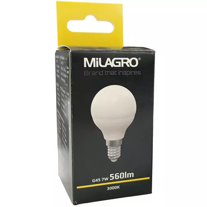 LED žiarovka glob 7W E14 3000K 392 Milagro,3