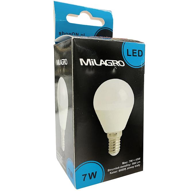 Žiarovka LED GLOB 7W E14 6000K 393 MILAGRO