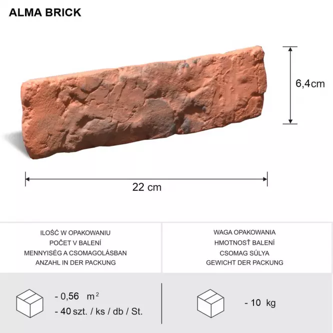 Betónový Obkladový Kameň Alma Brick,3