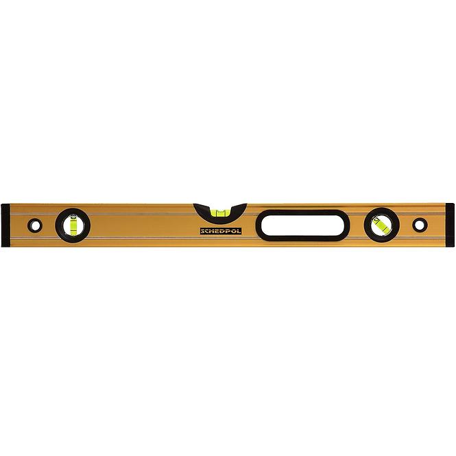 Zlatá vodováha MAX Professional s horizontálnym a vertikálnym ukazovateľom s magnetmi 60 cm SCHEDPOL