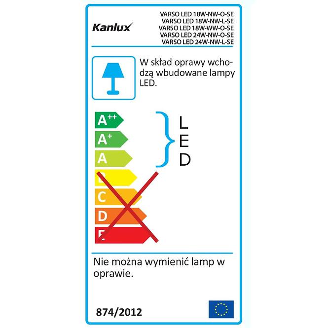 Stropné svietidlo Varso Led 24W-NW-L-SE 26983 so snímačom pohybu