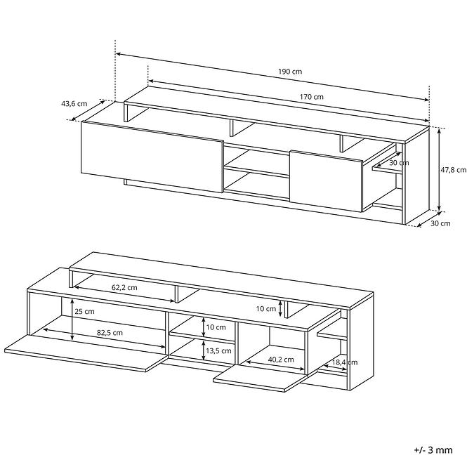 Obývacia stena Alva grande oak/biely mat