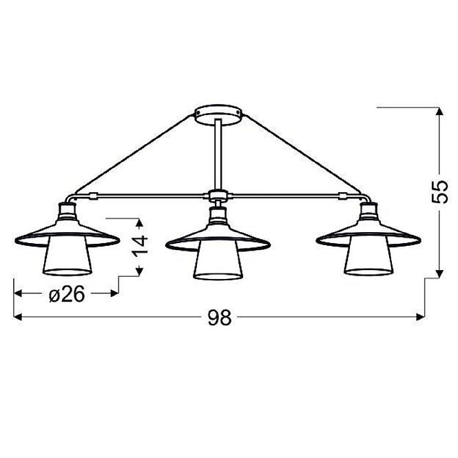  Závesné svietidlo Loft 3x60W E27 čierne,3