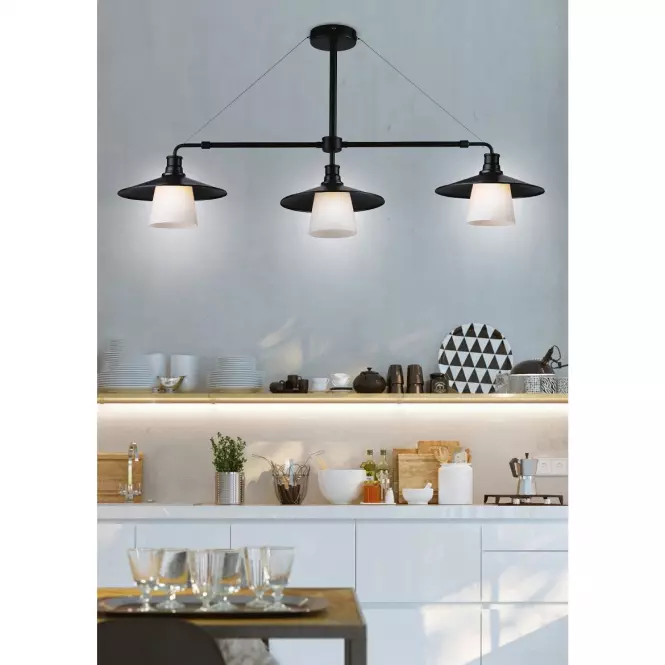  Závesné svietidlo Loft 3x60W E27 čierne