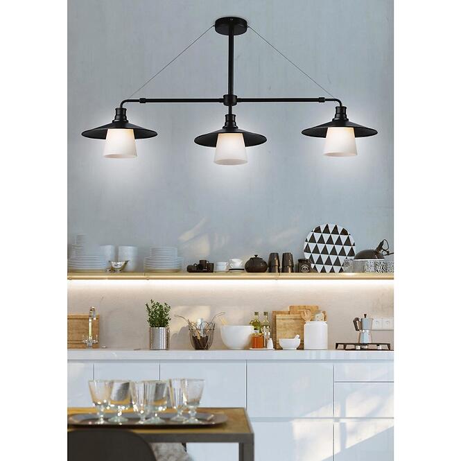 Závesné svietidlo Loft 3x60W E27 čierne