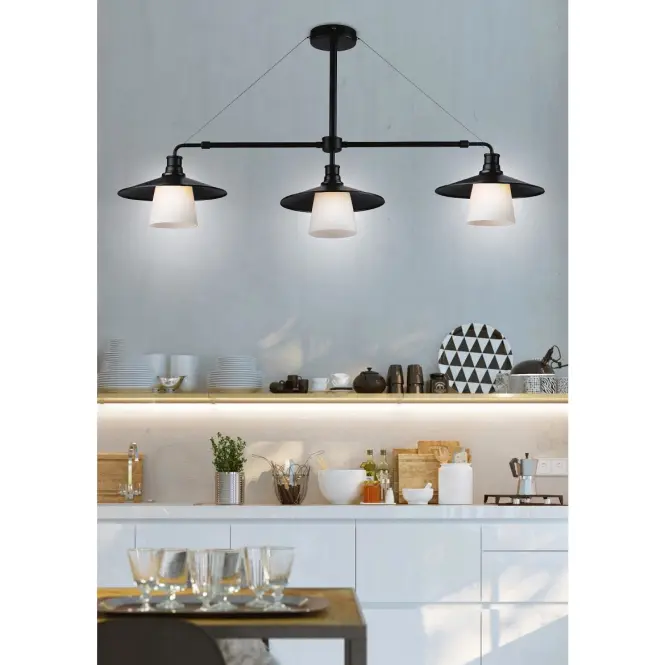 Závesné svietidlo Loft 3x60W E27 čierne,5