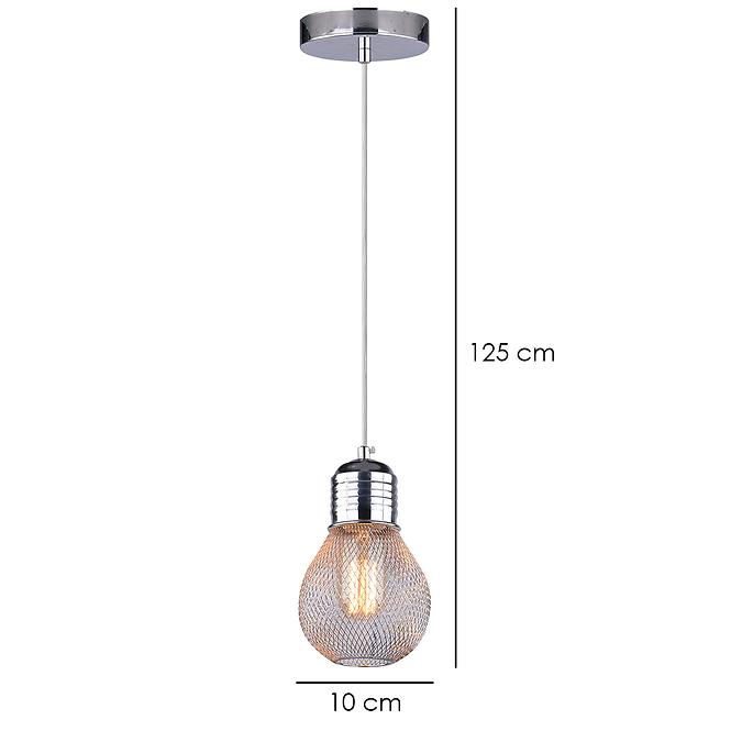 Gliva Závesné svietidlo 1x60w E27 Chróm (bez žiaroviek),3