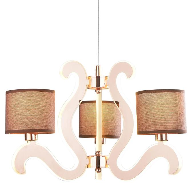 Ambrosia 3 Závesné svietidlo 3x40W E14 + 18,4W LED meď,2