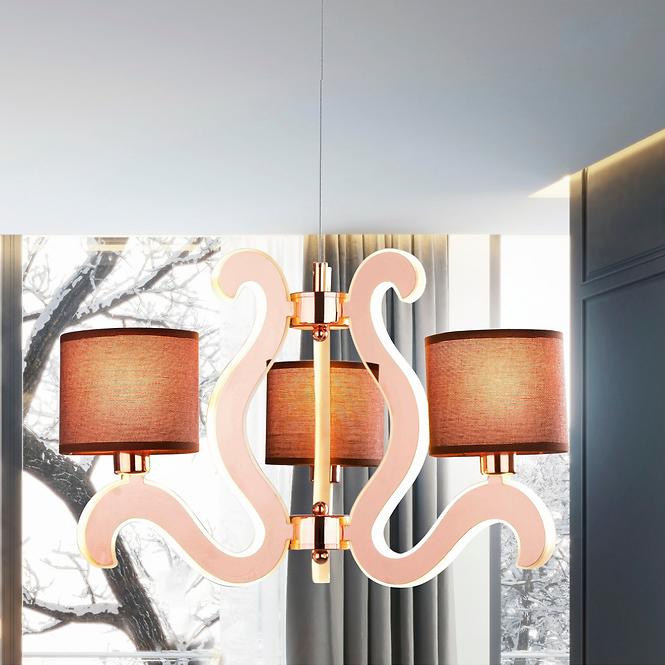Ambrosia 3 Závesné svietidlo 3x40W E14 + 18,4W LED meď