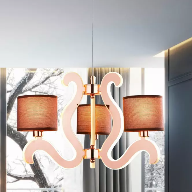 Ambrosia 3 Závesné svietidlo 3x40W E14 + 18,4W LED meď,4