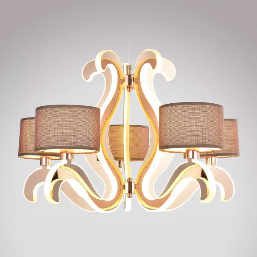 Fotografia produktu: Ambrosia 3 Závesné svietidlo 5x40w E14 + 43,4w Led Meď