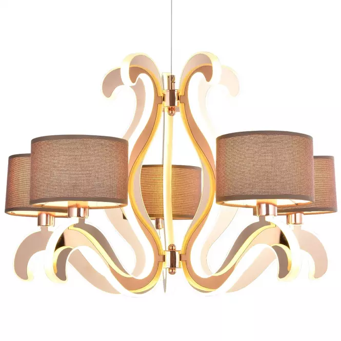 Ambrosia 3 Závesné svietidlo 5x40w E14 + 43,4w Led Meď,2