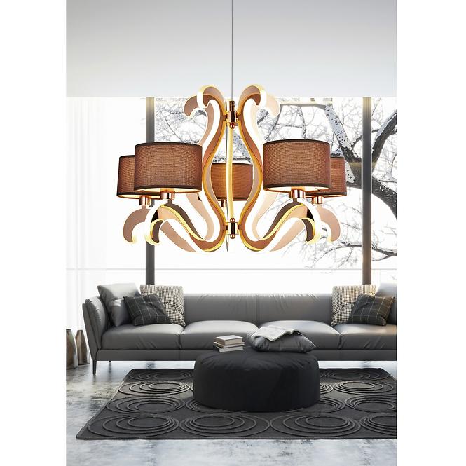 Ambrosia 3 Závesné svietidlo 5x40w E14 + 43,4w Led Meď,5