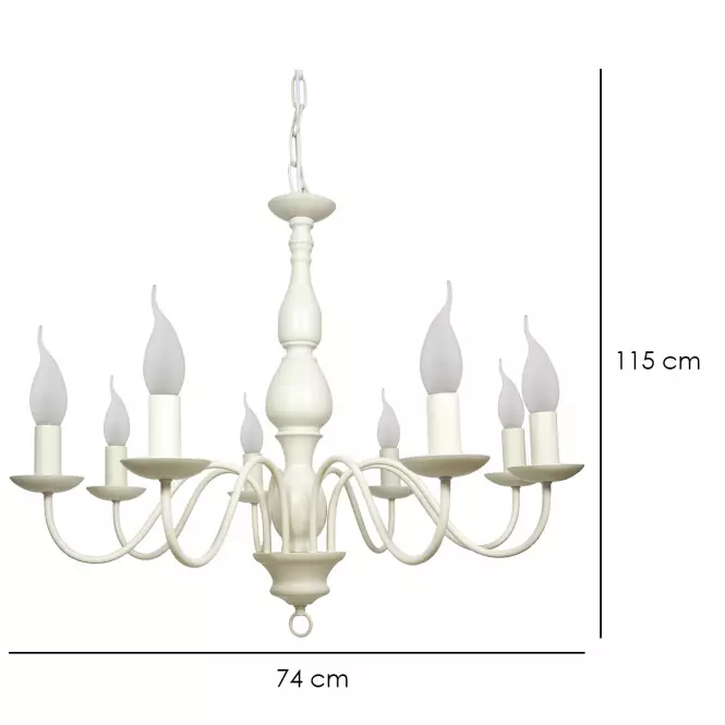 Bellagio Závesné svietidlo 8x40w E14 Krémová,3