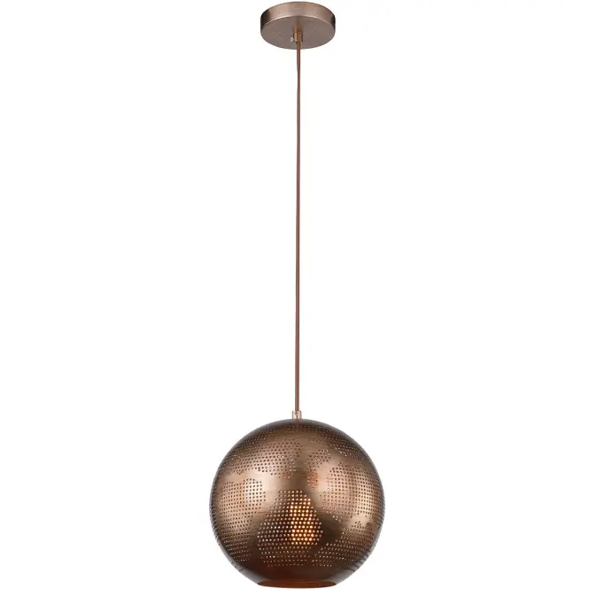 Závesné svietidlo guľa Ø25 cm 1x60W E27 medená,3