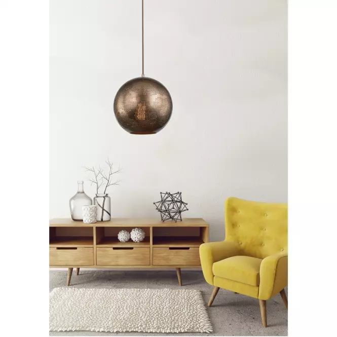 Závesné svietidlo guľa Ø25 cm 1x60W E27 medená