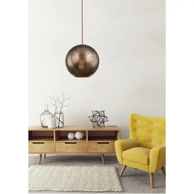 Závesné svietidlo guľa Ø25 cm 1x60W E27 medená,5