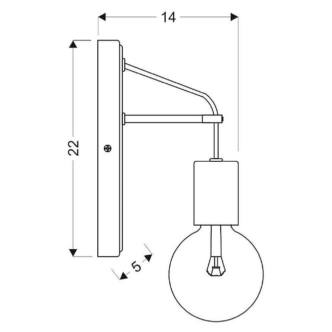 Alto Svietniková lampa 1x40w E27 Čierna matná