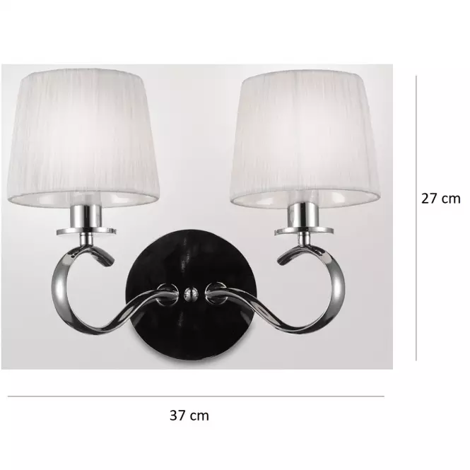 Clara Svietniková lampa 2x40w E14 Chróm / Biela