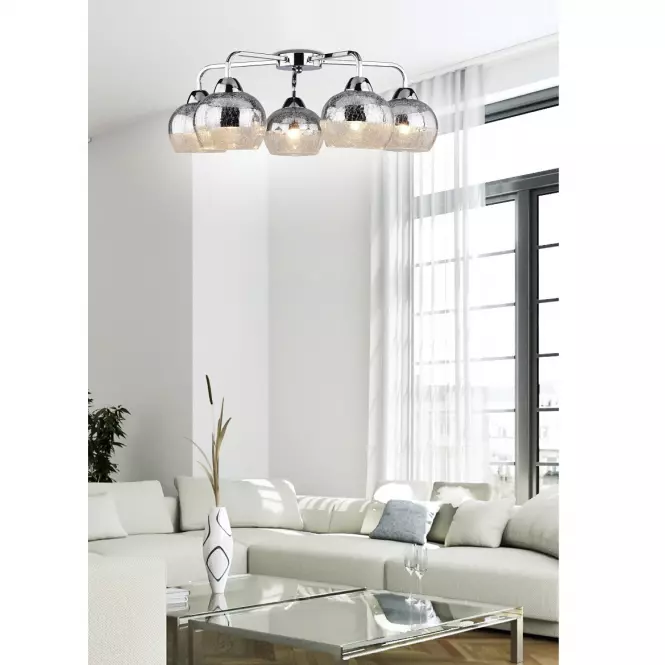 Stropné svietidlo Cromina 5x60w E27 Chróm,5