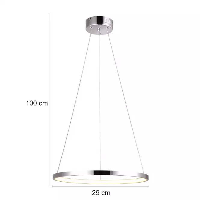 Závesné svietidlo Lune 30 Okrúhle 18w Led 4000k Chróm