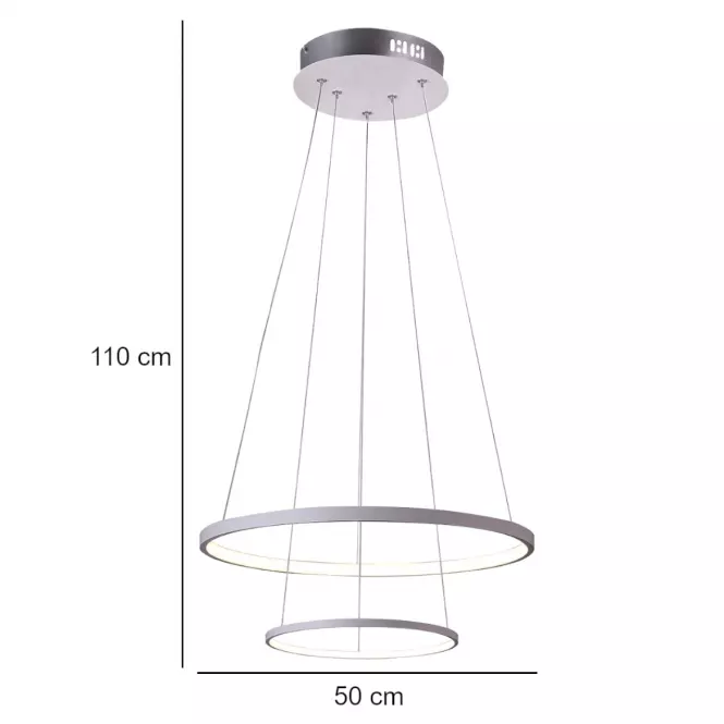 Závesné svietidlo Lune 50 dvojité okrúhle 40W LED 4000k Biela