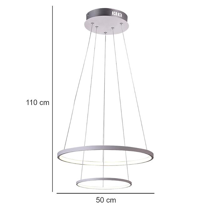 Závesné svietidlo Lune 50 Dvojité okrúhle 40w Led 4000k Biela